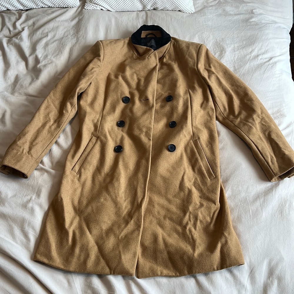 Tan button up coat